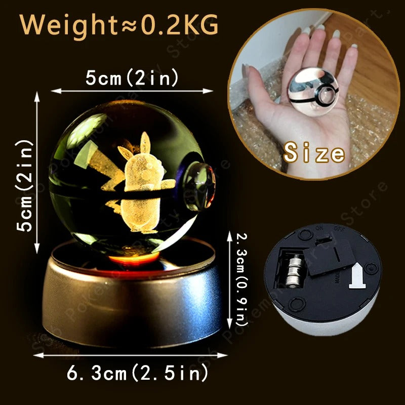 pokemon 3D crystal ball lamp